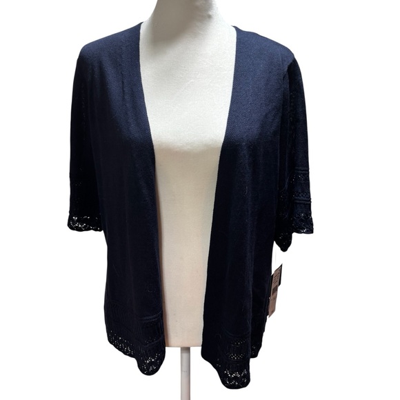 NWT Robbie Bee Navy Women's Cardigan Size XL - Picture 1 of 12